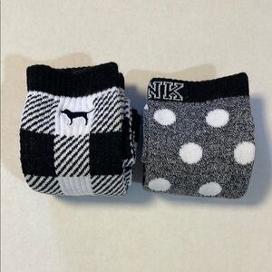 {PINK VICTORIA’S SECRET} Black and White Socks Set NWOT Knee Length